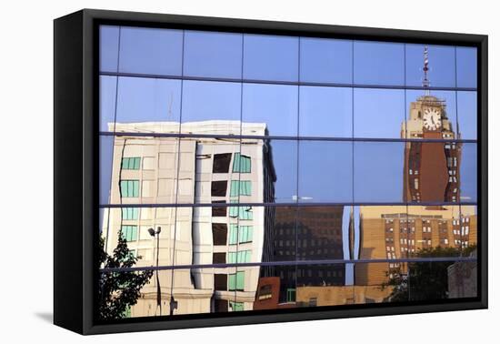 Lansing Downtown Reflected-benkrut-Framed Stretched Canvas