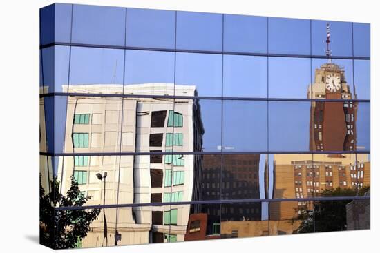 Lansing Downtown Reflected-benkrut-Stretched Canvas