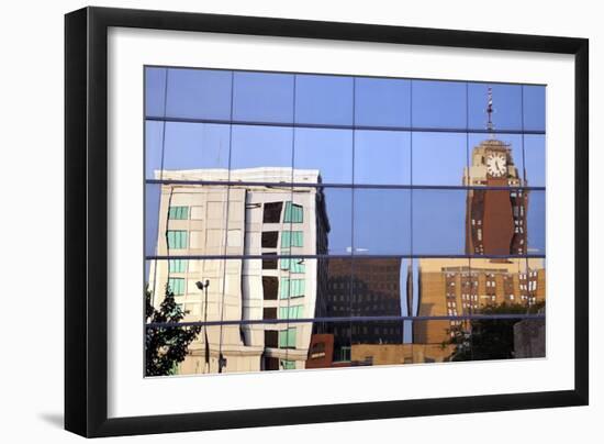 Lansing Downtown Reflected-benkrut-Framed Photographic Print