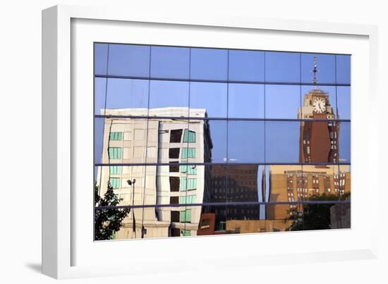 Lansing Downtown Reflected-benkrut-Framed Photographic Print