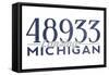 Lansing, Michigan - 48933 Zip Code (Blue)-Lantern Press-Framed Stretched Canvas