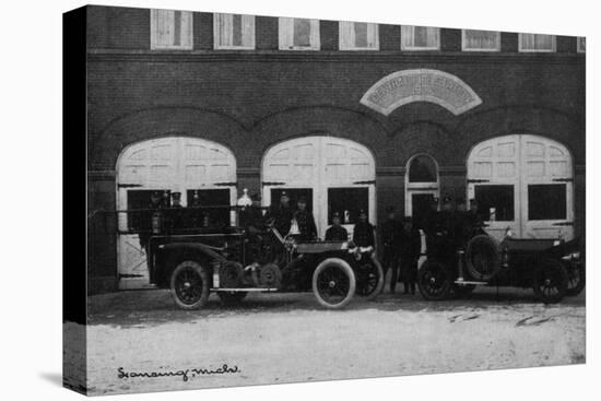 Lansing, Michigan - Central Fire Station Exterior Photo-Lantern Press-Stretched Canvas