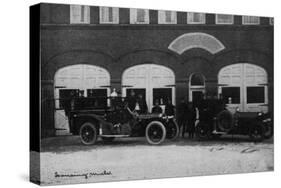Lansing, Michigan - Central Fire Station Exterior Photo-Lantern Press-Stretched Canvas