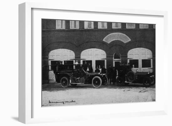 Lansing, Michigan - Central Fire Station Exterior Photo-Lantern Press-Framed Art Print