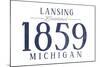 Lansing, Michigan - Established Date (Blue)-Lantern Press-Mounted Art Print