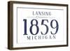 Lansing, Michigan - Established Date (Blue)-Lantern Press-Framed Art Print