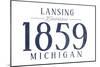 Lansing, Michigan - Established Date (Blue)-Lantern Press-Mounted Art Print