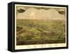 Lansing, Michigan - Panoramic Map-Lantern Press-Framed Stretched Canvas