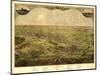 Lansing, Michigan - Panoramic Map-Lantern Press-Mounted Art Print