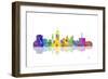 Lansing Michigan Skyline 1-Marlene Watson-Framed Giclee Print