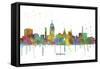 Lansing Michigan Skyline MCLR 1-Marlene Watson-Framed Stretched Canvas