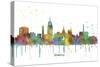 Lansing Michigan Skyline MCLR 1-Marlene Watson-Stretched Canvas