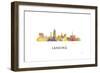 Lansing Michigan Skyline-Marlene Watson-Framed Giclee Print