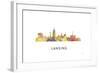 Lansing Michigan Skyline-Marlene Watson-Framed Giclee Print