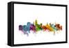 Lansing Michigan Skyline-Michael Tompsett-Framed Stretched Canvas