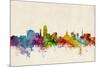 Lansing Michigan Skyline-Michael Tompsett-Mounted Art Print