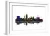 Lansing Michigan Skylines BW 1-Marlene Watson-Framed Giclee Print