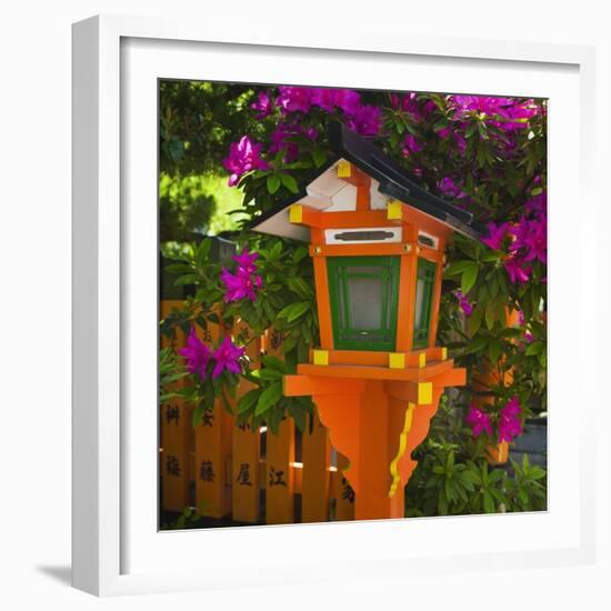 Lantern at Shrine in Gion-Jon Hicks-Framed Photographic Print