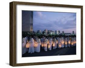 Lantern Parade at Beginning of Buddha's Birthday Evening, Yoido Island, Seoul, Korea-Alain Evrard-Framed Photographic Print