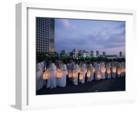 Lantern Parade at Beginning of Buddha's Birthday Evening, Yoido Island, Seoul, Korea-Alain Evrard-Framed Photographic Print