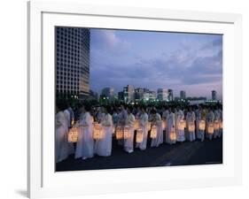 Lantern Parade at Beginning of Buddha's Birthday Evening, Yoido Island, Seoul, Korea-Alain Evrard-Framed Photographic Print