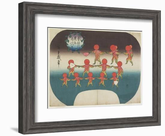 Lantern Plants as Mitate of Children at Play-Utagawa Hiroshige-Framed Giclee Print