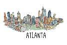 Atlanta, Georgia - Line Drawing - Lantern Press Artwork - Lantern Press ...
