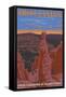 Lantern Press - Bryce Canyon National Park, Utah, Explorer Series-Trends International-Framed Stretched Canvas