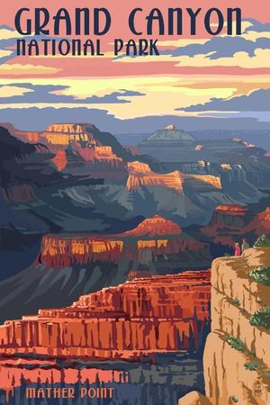 Grand Canyon National Park - Mather Point - Wall Art Print, 24x36