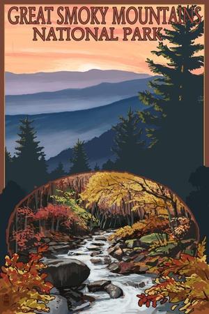 Cornice Per Poster Smoky Mountains 30,5x40,6 Cm - Stampa Su Tela Di Lino Con Cornice In Legno - Quadro Elegante Per Casa O Ufficio - 5