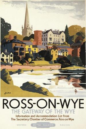 Ross On Wye B Railway Old Advert Poster Market Town Photo River Wye Picture 