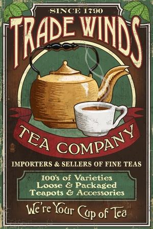 Tea Shop - Vintage Sign' Poster - Lantern Press | AllPosters.com