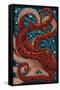 Lantern Press - Yachats, Oregon, Octopus Mosaic-Trends International-Framed Stretched Canvas