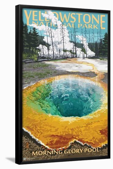 Lantern Press - Yellowstone National Park, Wyoming, Morning Glory Pool-Trends International-Framed Poster