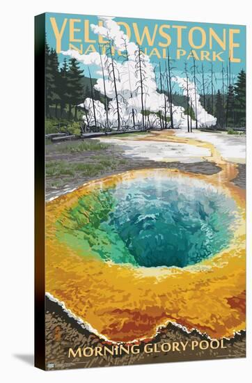 Lantern Press - Yellowstone National Park, Wyoming, Morning Glory Pool-Trends International-Stretched Canvas