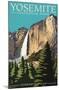 Lantern Press - Yosemite National Park, California, Yosemite Falls-Trends International-Mounted Poster