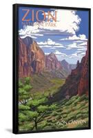 Lantern Press - Zion National Park, Utah, Zion Canyon View-Trends International-Framed Poster