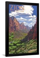 Lantern Press - Zion National Park, Utah, Zion Canyon View-Trends International-Framed Poster