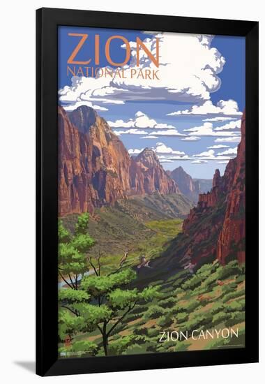 Lantern Press - Zion National Park, Utah, Zion Canyon View-Trends International-Framed Poster