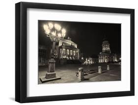 Lantern, '''Schinkellampe''', theatre, 'Schillerbrunnen', French Cathedral, Französischer Dom, 'Gen-Christian Hikade-Framed Photographic Print