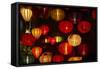 Lantern shop at night, Hoi An, Vietnam-David Wall-Framed Stretched Canvas