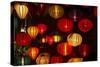 Lantern shop at night, Hoi An, Vietnam-David Wall-Stretched Canvas