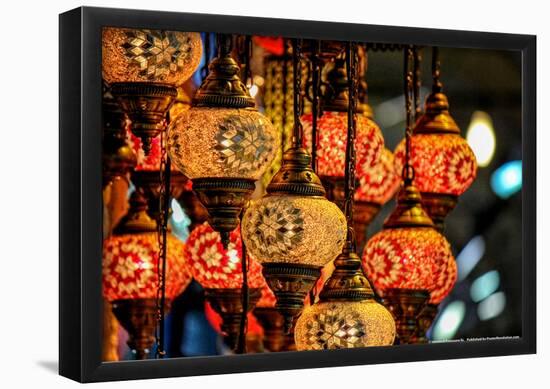 Lanterns at Grand Bazaar Istanbul Turkey-null-Framed Poster