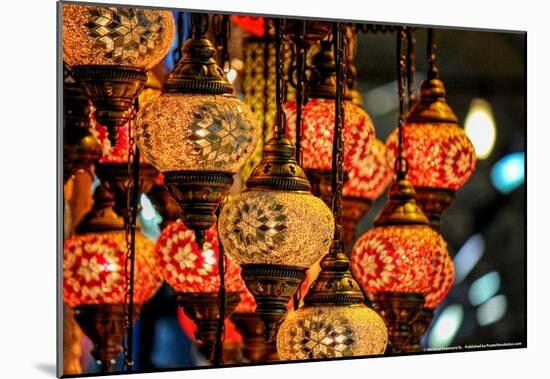 Lanterns at Grand Bazaar Istanbul Turkey-null-Mounted Poster