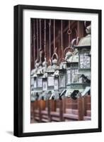 Lanterns at Kasuga Taisha Shrine (Unesco World Heritage Site) at Dusk, Nara, Kansai, Japan-Ian Trower-Framed Photographic Print