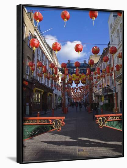 Lanterns Decorate Gerrard Street, Soho During Chinese New Year Celebrations, Chinatown, London-Amanda Hall-Framed Photographic Print