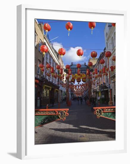 Lanterns Decorate Gerrard Street, Soho During Chinese New Year Celebrations, Chinatown, London-Amanda Hall-Framed Photographic Print