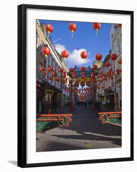 Lanterns Decorate Gerrard Street, Soho During Chinese New Year Celebrations, Chinatown, London-Amanda Hall-Framed Photographic Print