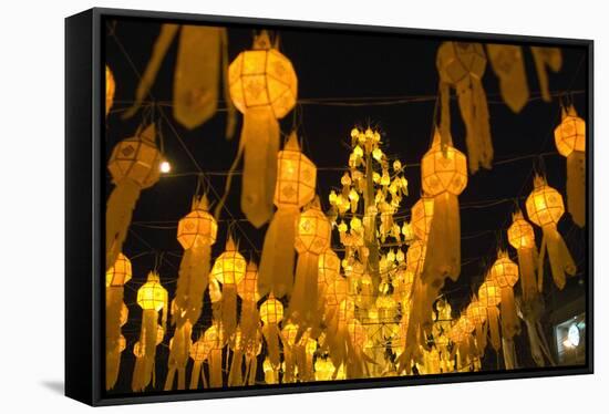 Lanterns for Loi Krathong festival.-Alison Wright-Framed Stretched Canvas