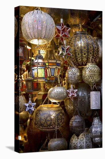 Lanterns for Sale in the Souk, Marrakesh, Morocco, North Africa, Africa-Simon Montgomery-Stretched Canvas